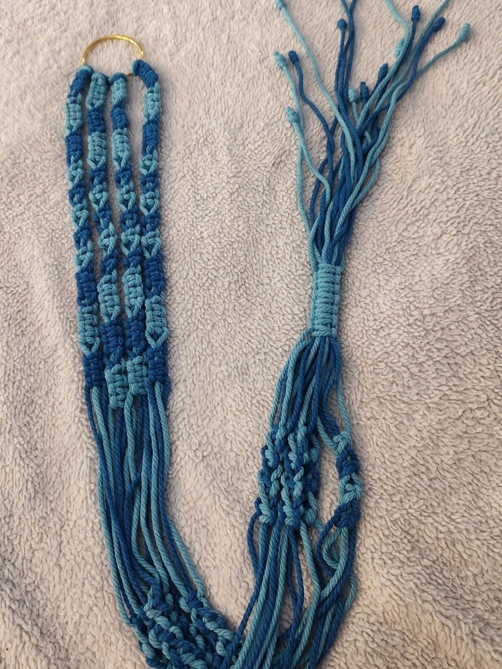 NEW! Handmade Blue & Teal Macrame Plant Hanger
